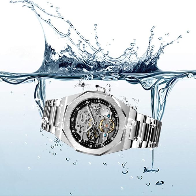 Relógio Masculino Skeleton White