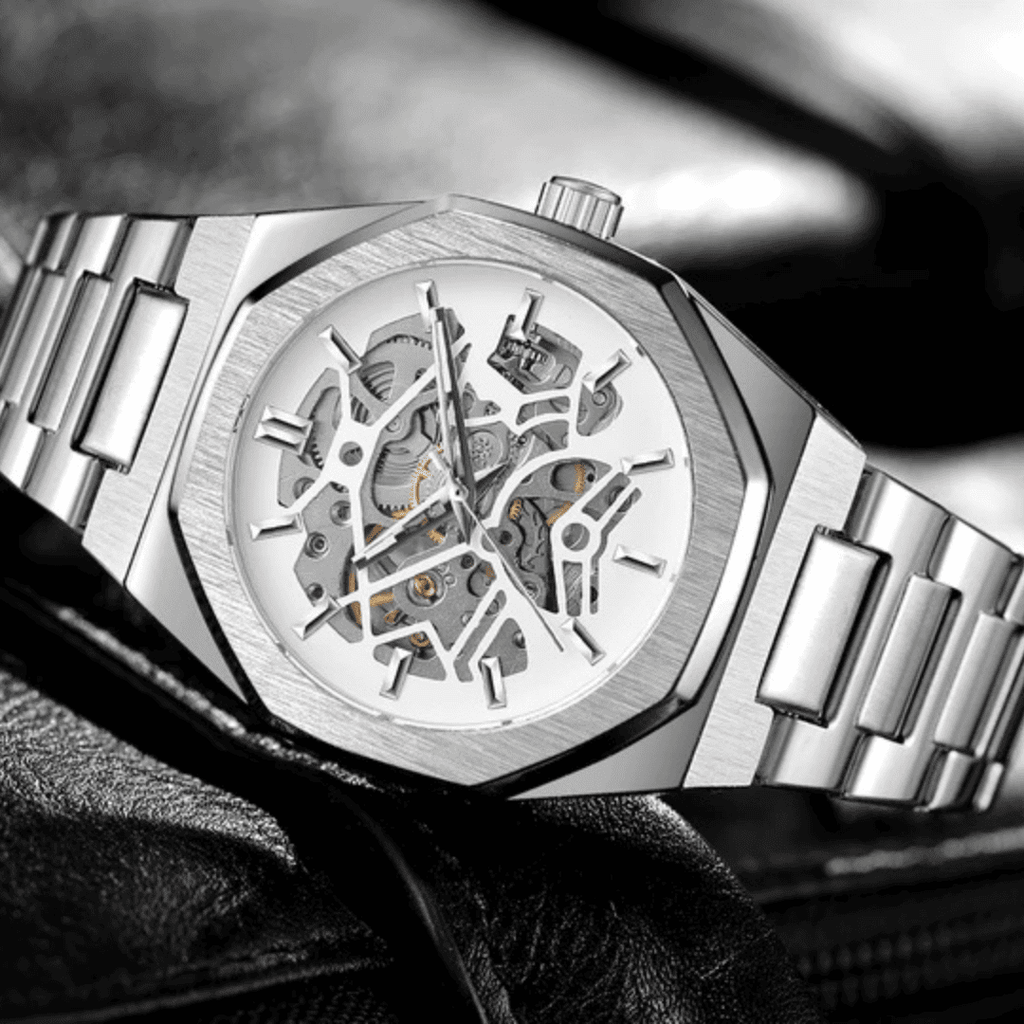 Relógio Masculino Sabr  Skeleton Platinum Vision