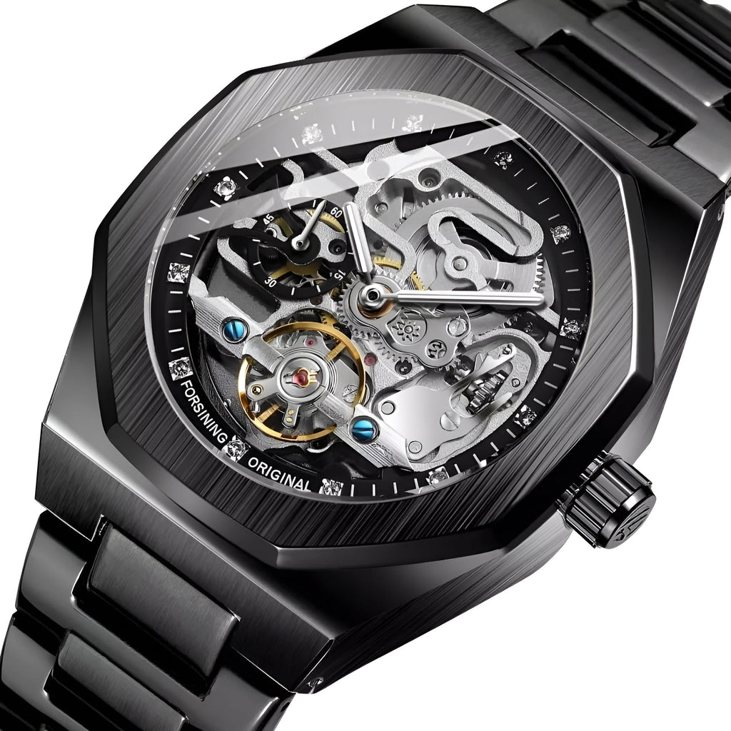 Relógio Masculino Skeleton Black