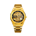 Relógio Masculino Skeleton Gold