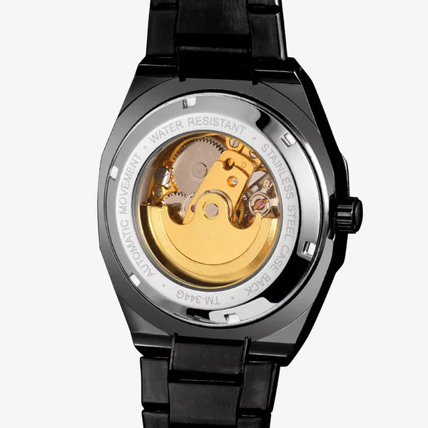 Relógio  Masculino Skeleton Nero Gold