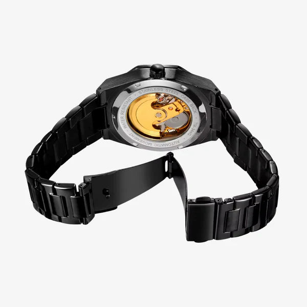 Relógio  Masculino Skeleton Nero Gold